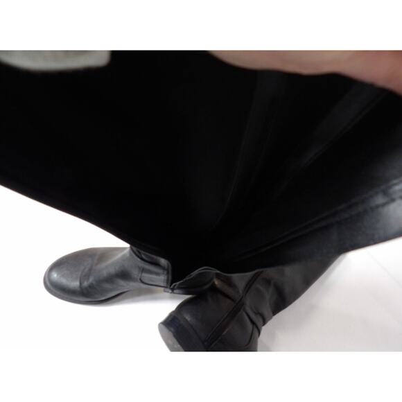 G by Guess Womens Tall Black Riding Boots 7M Faux Leather Logo Buckle Zip Moto - Picture 11 of 16